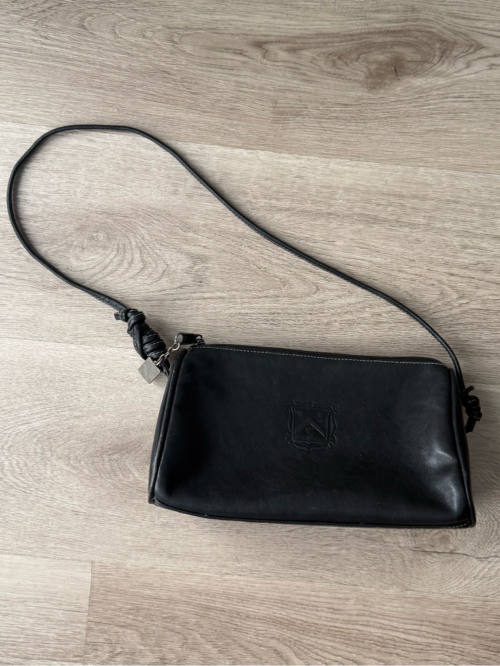 Vintage Black Leather Crossbody Bag - Field Manor